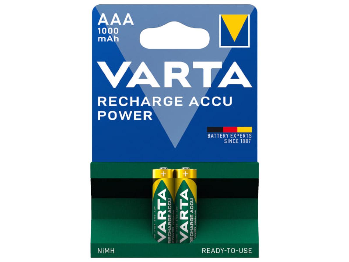 Akku Batterie Varta AAA LR03 Micro 2x 1,2V 1000mAh recharge accu power Ni-MH